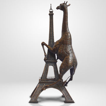 The Big Giraffe Loved the Eiffel Tower (Bronze Sculpture)