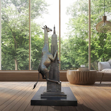 The Huge Giraffe Loved the Empire State Building (Bronze Sculpture, Mid-Size)