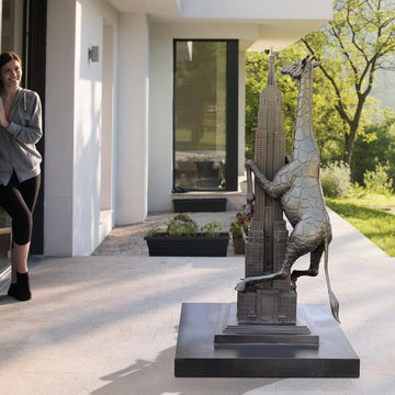 The Huge Giraffe Loved the Empire State Building (Bronze Sculpture, Mid-Size)