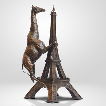 The Big Giraffe Loved the Eiffel Tower (Bronze Sculpture)