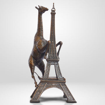 The Big Giraffe Loved the Eiffel Tower (Bronze Sculpture)