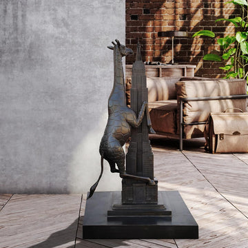 The Huge Giraffe Loved the Empire State Building (Bronze Sculpture, Mid-Size)