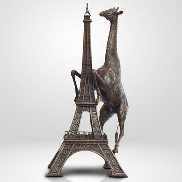 The Big Giraffe Loved the Eiffel Tower (Bronze Sculpture)