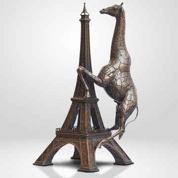 The Big Giraffe Loved the Eiffel Tower (Bronze Sculpture)