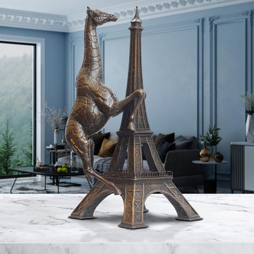The Big Giraffe Loved the Eiffel Tower (Bronze Sculpture)