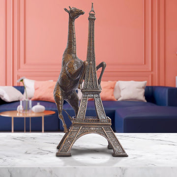 The Big Giraffe Loved the Eiffel Tower (Bronze Sculpture)