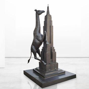 The Huge Giraffe Loved the Empire State Building (Bronze Sculpture, Mid-Size)
