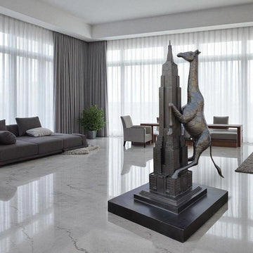 The Huge Giraffe Loved the Empire State Building (Bronze Sculpture, Mid-Size)