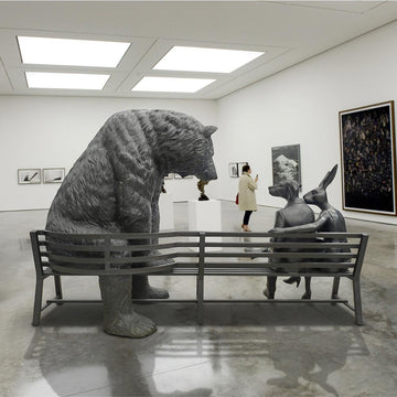 The Grizzly Bear Bench of Friendship (Bronze Sculpture)