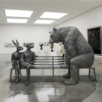The Grizzly Bear Bench of Friendship (Bronze Sculpture)