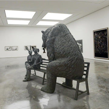 The Grizzly Bear Bench of Friendship (Bronze Sculpture)