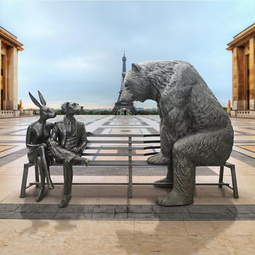 The Grizzly Bear Bench of Friendship (Bronze Sculpture)