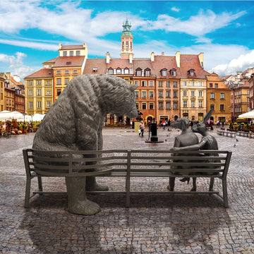 The Grizzly Bear Bench of Friendship (Bronze Sculpture)
