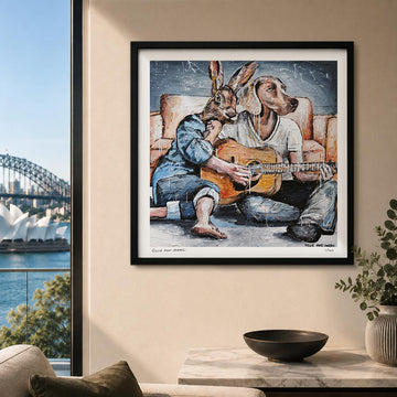 Who Draws the Crowd and Plays so Loud, Baby It's the Guitar Man (Print)