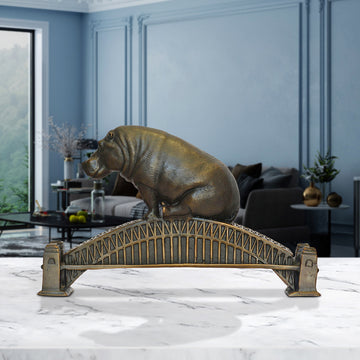 The Hippo Loved the Sydney Harbour Bridge (Bronze Sculpture, Small)