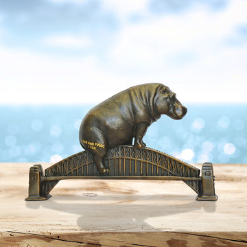 The Hippo Loved the Sydney Harbour Bridge (Bronze Sculpture, Small)