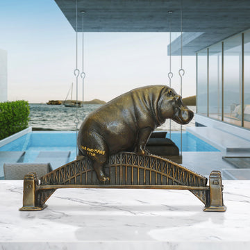 The Hippo Loved the Sydney Harbour Bridge (Bronze Sculpture, Small)