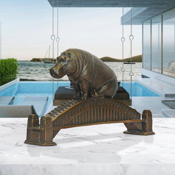 The Hippo Loved the Sydney Harbour Bridge (Bronze Sculpture, Small)