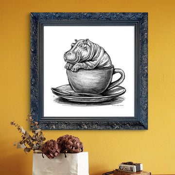 A Study for Hippo in a Cup (Giclee Canvas Print)