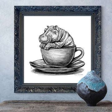 A Study for Hippo in a Cup (Giclee Canvas Print)