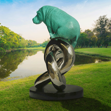 Big Eternity Hippo (Bronze Sculpture)