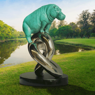 Big Eternity Hippo (Bronze Sculpture)
