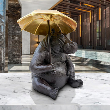 Hippo Under Cover (Bronze Sculpture, Small)