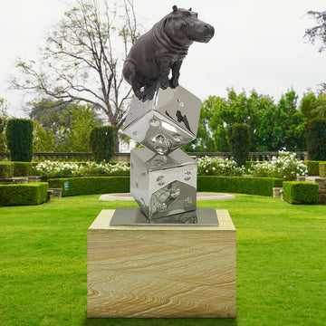 Big Luck of the Hippo (Bronze Sculpture)