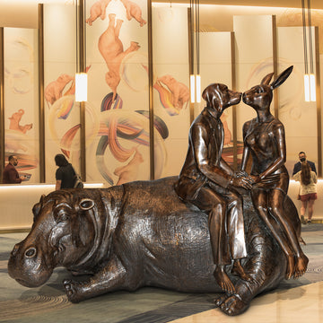 Hippo Wild Ride (Bronze Sculpture)