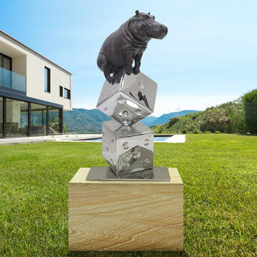 Big Luck of the Hippo (Bronze Sculpture)