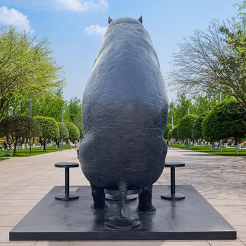 The Hippo Was Hungry to Try New Things with Rabbitwoman (Bronze Sculpture)