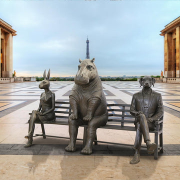 The Hippo Bench of Friendship (Bronze Sculpture)