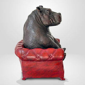 Hippo Took a Seat with Trust (Bronze Sculpture, Small)
