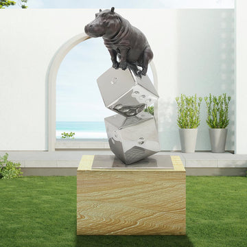 Big Luck of the Hippo (Bronze Sculpture)