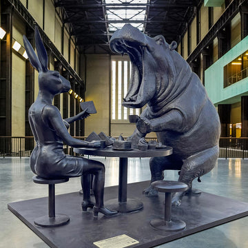 The Hippo Was Hungry to Try New Things with Rabbitwoman (Bronze Sculpture)
