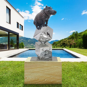 Big Luck of the Hippo (Bronze Sculpture)
