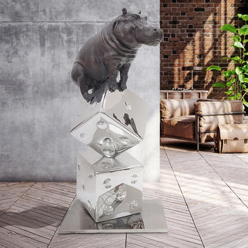 Big Luck of the Hippo (Bronze Sculpture)
