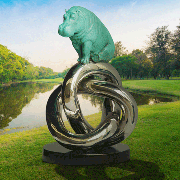 Big Eternity Hippo (Bronze Sculpture)