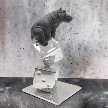 Big Luck of the Hippo (Bronze Sculpture)