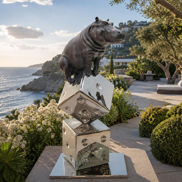 Big Luck of the Hippo (Bronze Sculpture)