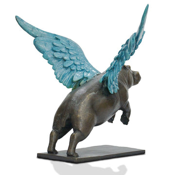 Up, Up and Away Hippo (Bronze Sculpture)