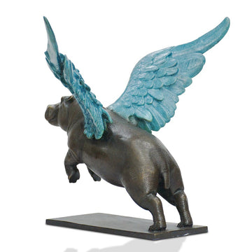 Up, Up and Away Hippo (Bronze Sculpture)