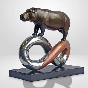 Hippo to Infinity and Beyond (Bronze Sculpture)