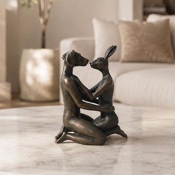 The Moment Our Kiss Stopped Time (Bronze Sculpture, Miniature)
