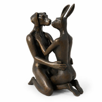 The Moment Our Kiss Stopped Time (Bronze Sculpture, Miniature)