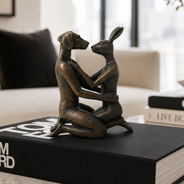 The Moment Our Kiss Stopped Time (Bronze Sculpture, Miniature)