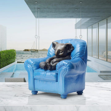 Koala Me Time on a Chair (Bronze Sculpture, Miniature Collection)