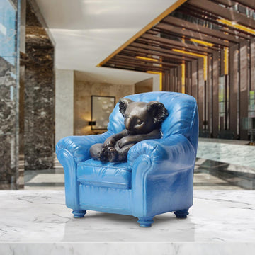 Koala Me Time on a Chair (Bronze Sculpture, Miniature Collection)