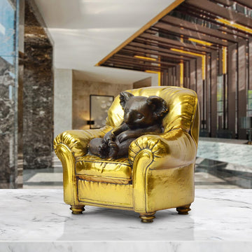 Koala Me Time on a Chair (Bronze Sculpture, Miniature Collection)