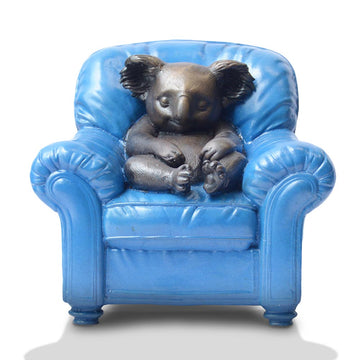 Koala Me Time on a Chair (Bronze Sculpture, Miniature Collection)